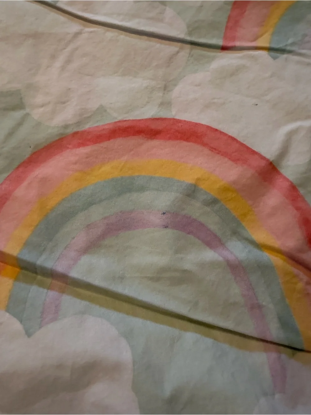 Pottery Barn Kids Mint Duvet Cover with Pastel Rainbow Arches